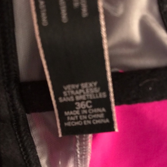 Victoria Secret  36C long line color block satin strapless bra ,straps optional - Picture 6 of 15